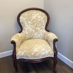 Gorgeous Antique Floral Accent Armchair