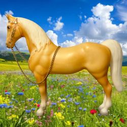 Breyer 1960s Glossy Palomino Western Pony Model #43, 7.5”, Retired