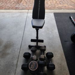 Home Gym - Bench And 210 Lbs Dbs