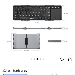 iClever Foldable Keyboard with Touchpad, BK08 Portable Tri-Folding Bluetooth Keyboard for iPad, iPhone, Windows, Mac & Android — Connect Up to 3 Devic