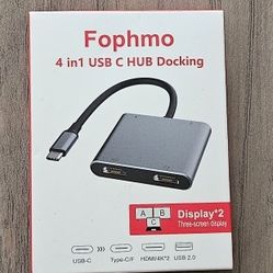 

Fophmo 4 In 1 Usb C Hub Docking
