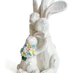 LIFFY Rabbit Figurines  Home Decor | Unique White Bunny Family