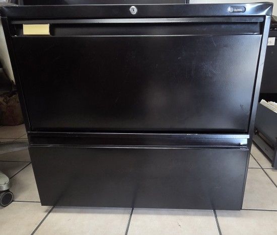 2 File Metal Black File Cabinet