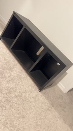 Mocha Brown/Black TV Stand with Open Shelves