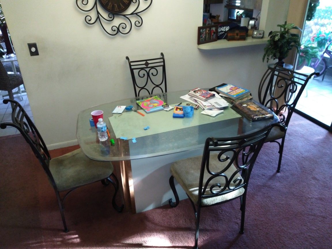 FREE...Glass topped dining table and chairs