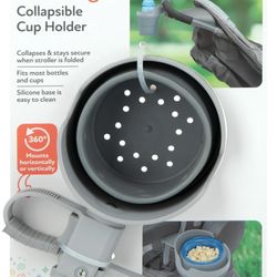 Nuby Collapsible Stroller Bottle and Cup Holder, Gray