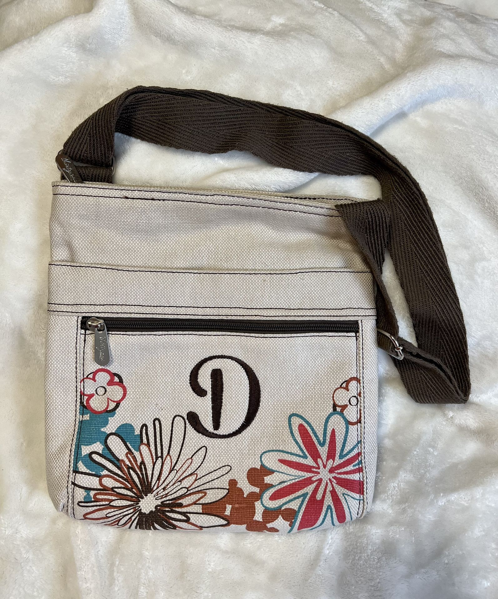 Thirty-One Flowered Organizer Crossbody Purse