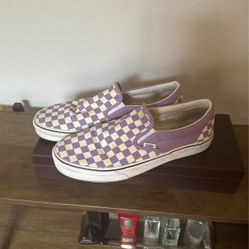 Vans Slip On Purple Check