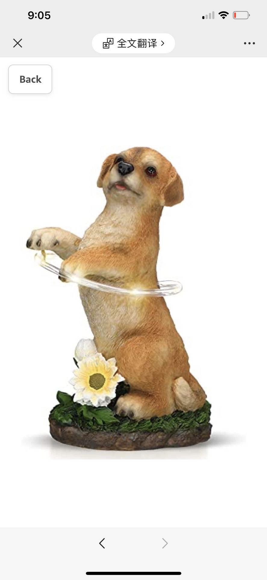 Solar Powered Dog Figurine Decor for Lawn