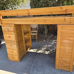 Twin Bunk Bed With Desk And Drawers 
