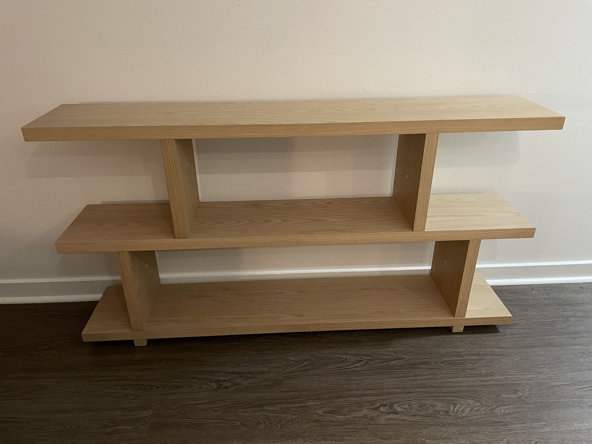 Annora Wide Bookcase in Natural Wood