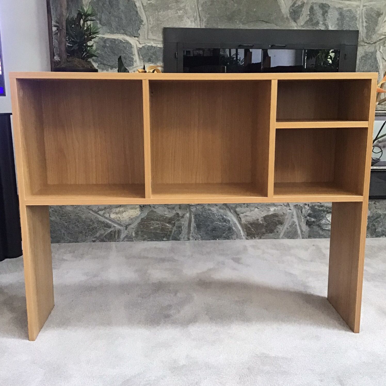 Desk Hutch Bookcase For Dorm - Beech Wood