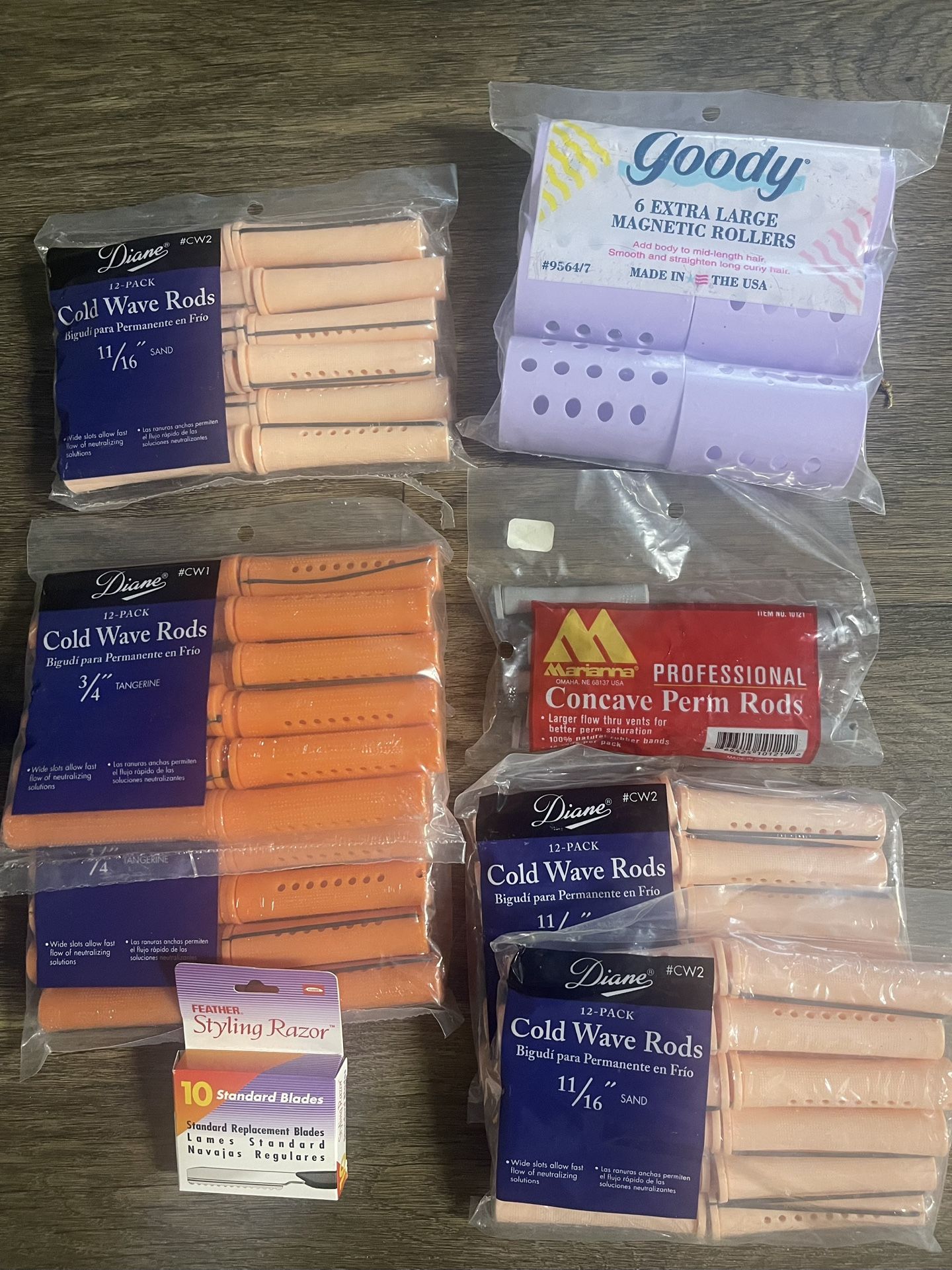 Hairstylist Goodies(perm rods/rollers/foil Rolls Three Diff Colors/razor Blades) Also Have A Shampoo Cushion If Want!