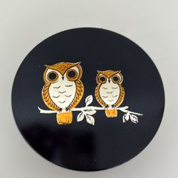 Vintage Otagiri owl coaster set