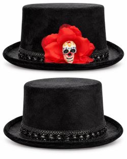 Day of the Dead Sugar Skull Top Hat