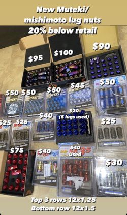 New Muteki And Mishimoto Lug Nuts, 350z Parts, G35 Parts, Civic Parts, Subaru Parts, 