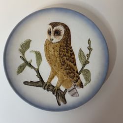 Wildlife Wall Plate Series Third Edition #3 Barn Owl Made in Germany Handpainted From 1976