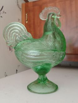 Glass Roster Candy Dish
