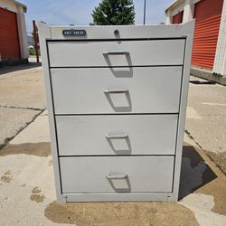 4 Drawer Rolling Metal Medical Grade Cabinet with Keys/Lock