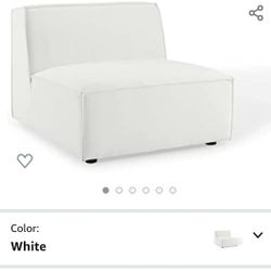  2 Colors ,Modway Restore Upholstered Fabric Sectional Sofa Armless Chair in White