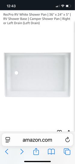 RecPro RV White Shower Pan (left drain)