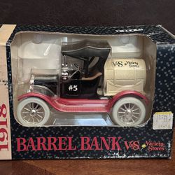 Vintage 1993 Ertl 1918 Barrel Bank #5 VS Varity Truck Collector's Bank w Key