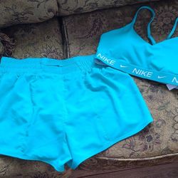 Nike Women's Dri-FIT High Waisted Shorts & Sports Bra
