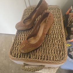 Sam Edelman Brown Leather Studded Pump