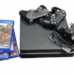 PS4 Slim 1TB Bundle – 2 Controllers + Games