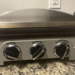 Cuisinart Griddler Electric Grill Griddle Panini Press Stainless Steel Silver