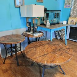 Brown Coffee, End Tables And Lamps