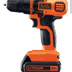 Black + Decker 20V Electric Drill W/ Battery
