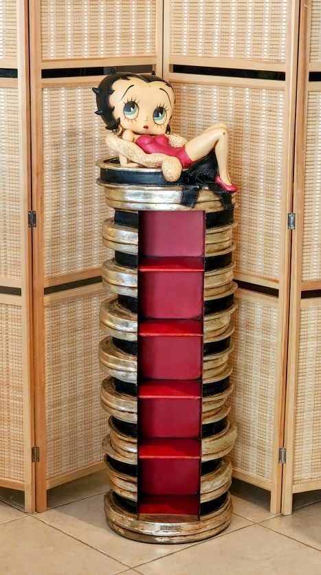アンティーク ベティちゃん CDラック Betty Boop 家具 ビンテージ Betty Boop 5-Shelf CD/Book/Remote Vintage Statue for Sale in