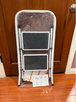Black and white 2 step stool ladder