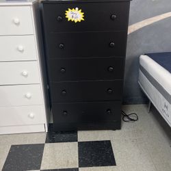 Chest 5 Drawer Open Box Black 