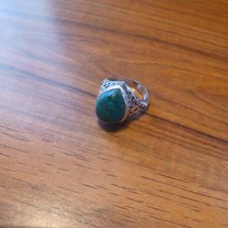 Sterling Silver African Turquoise Ring.  Sz 7