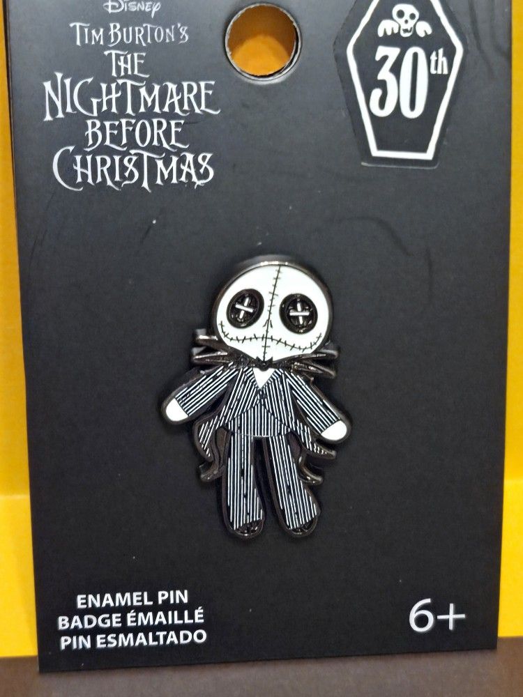 Disney NBX Jack Skellington Ragdoll Style Enamel Metal Pin