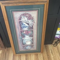 Victorian Vase Picture With Frame