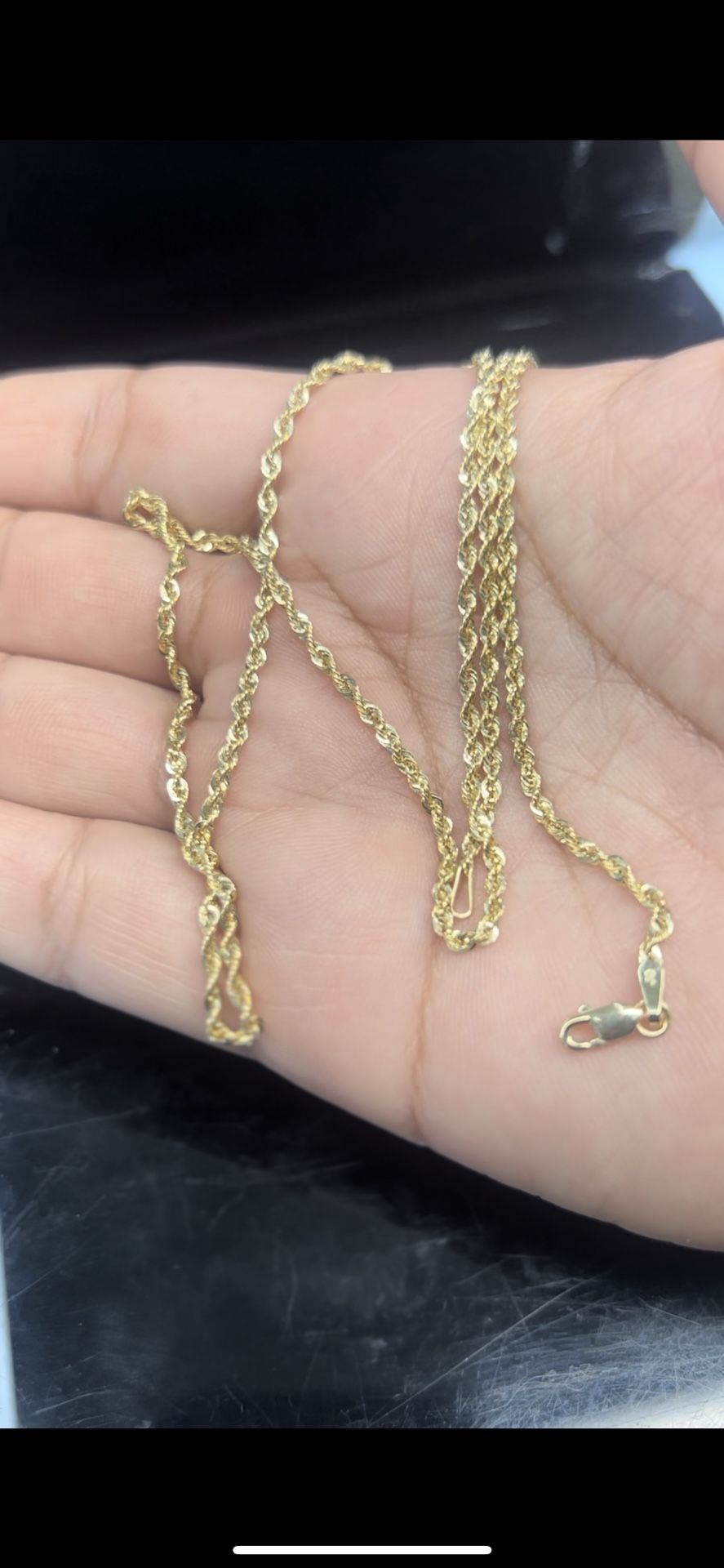 Real 10k Gold Diamond Cut 20" Rope Necklace 10kt chain cadena oro 10 quilates