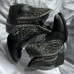 Nashville Lattice Leather Cowgirl Boots