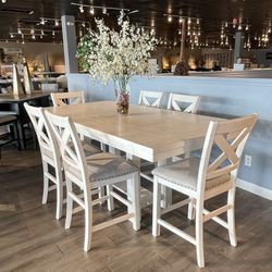 White 7pc Counter Height Dining Room Set