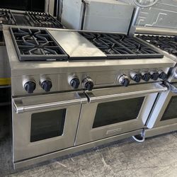 Wolf 48” Wide Range Dual Fuel Stainless Steel 