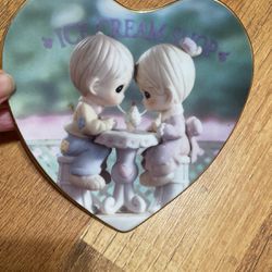 Precious Moments Heart Shaped Plate, 1806C. Our Friendship Is Soda-licious