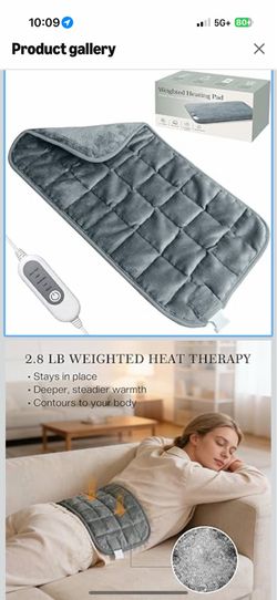 Weighted Heating Pad for Back Pain & Period Cramps,2.8lb Moist Heated Pad for Abdomen, Legs & Muscles,5 Heat Levels, 2-Hour Auto Shut-Off, Gifts for M