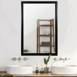 New- Rectangular Wall Mirror 24" × 36" Entryway, Black