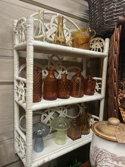 Vintage Rattan Shelf