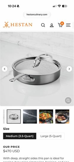 Hestan Nanobond 3.5 Quart titanium Sauté Pan with lid