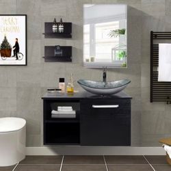 Vessel sink with faucet and pop drain new in box $60 05-SI