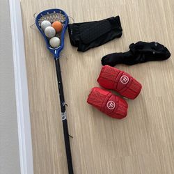 Lacrosse Gear: stick , elbow pads, shin guards, etc.