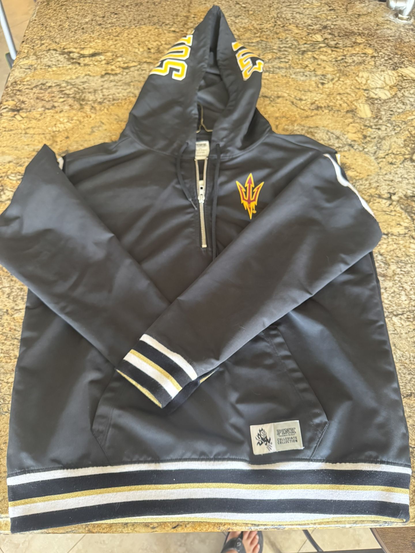 VICTORIAS SECRET PINK BLING ARIZONA STATE "SUN DEVILS" 1/4ZIP JACKET NWT